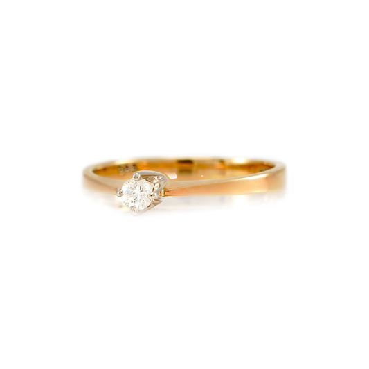 Verlobungsring Goldring Diamant Gelbgold 14K Damenschmuck engagement ring