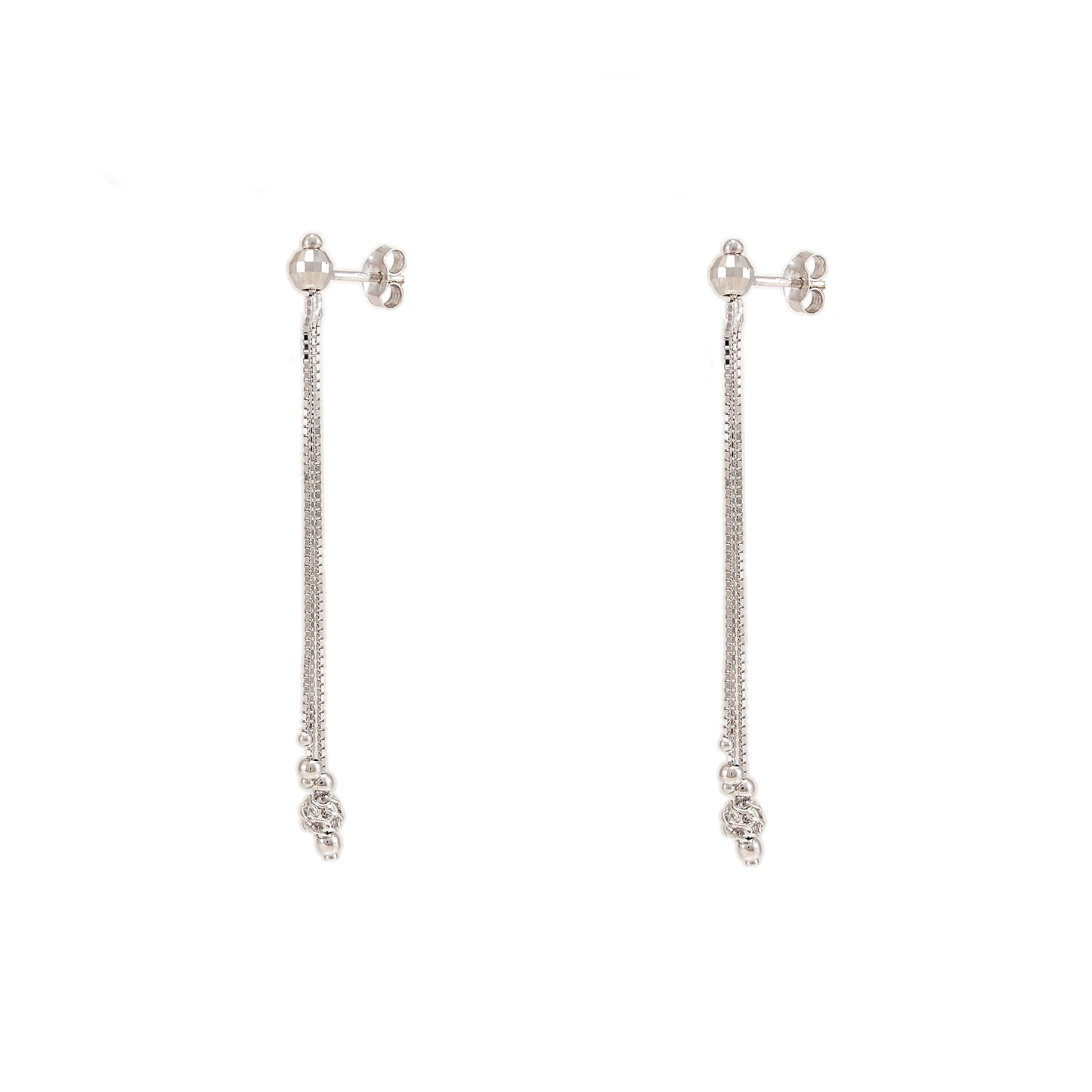 Ohrstecker lange Weißgold