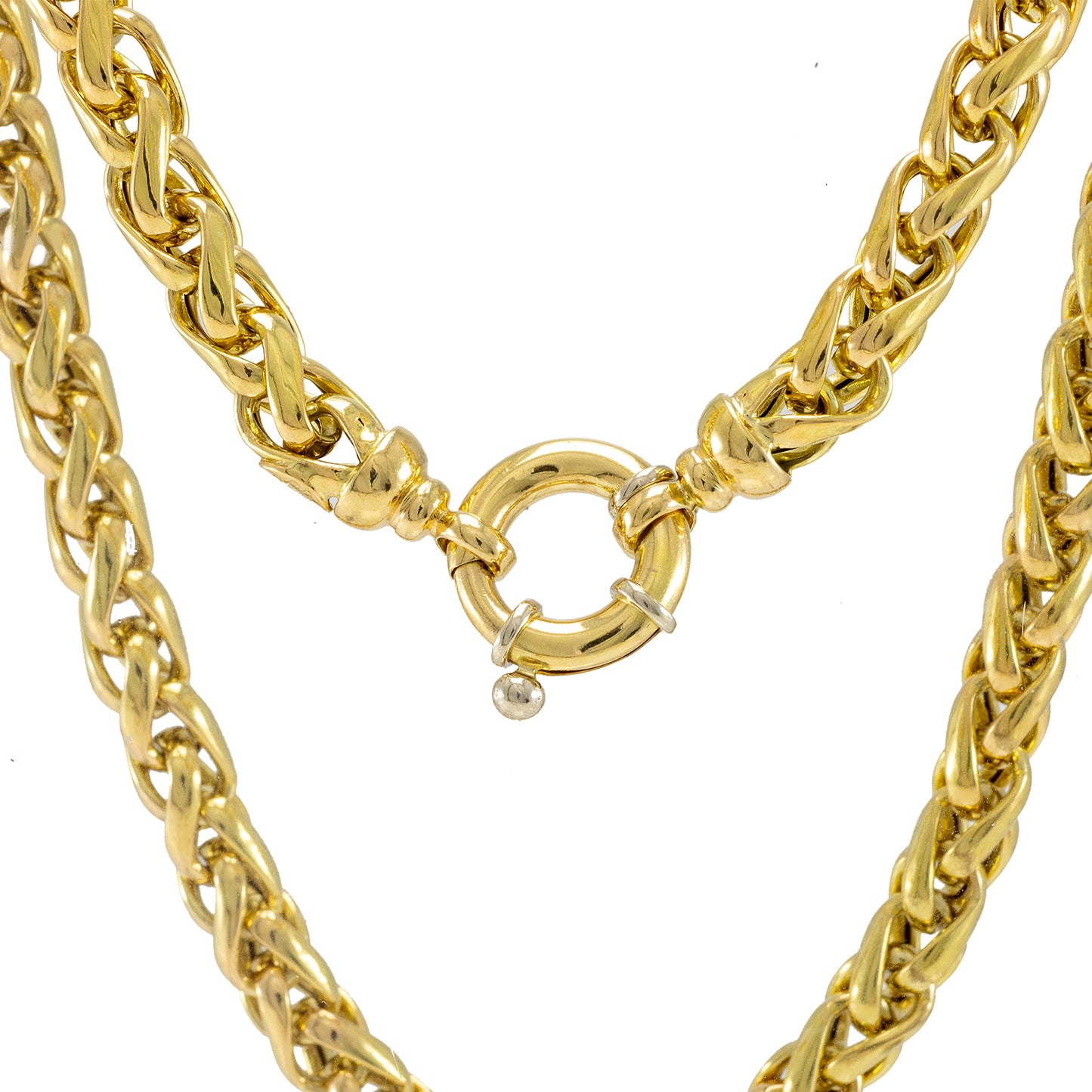 Elegantes Collier im Vintage-Stil mit Zopfdesign, 750er Gelbgold, Damenschmuck