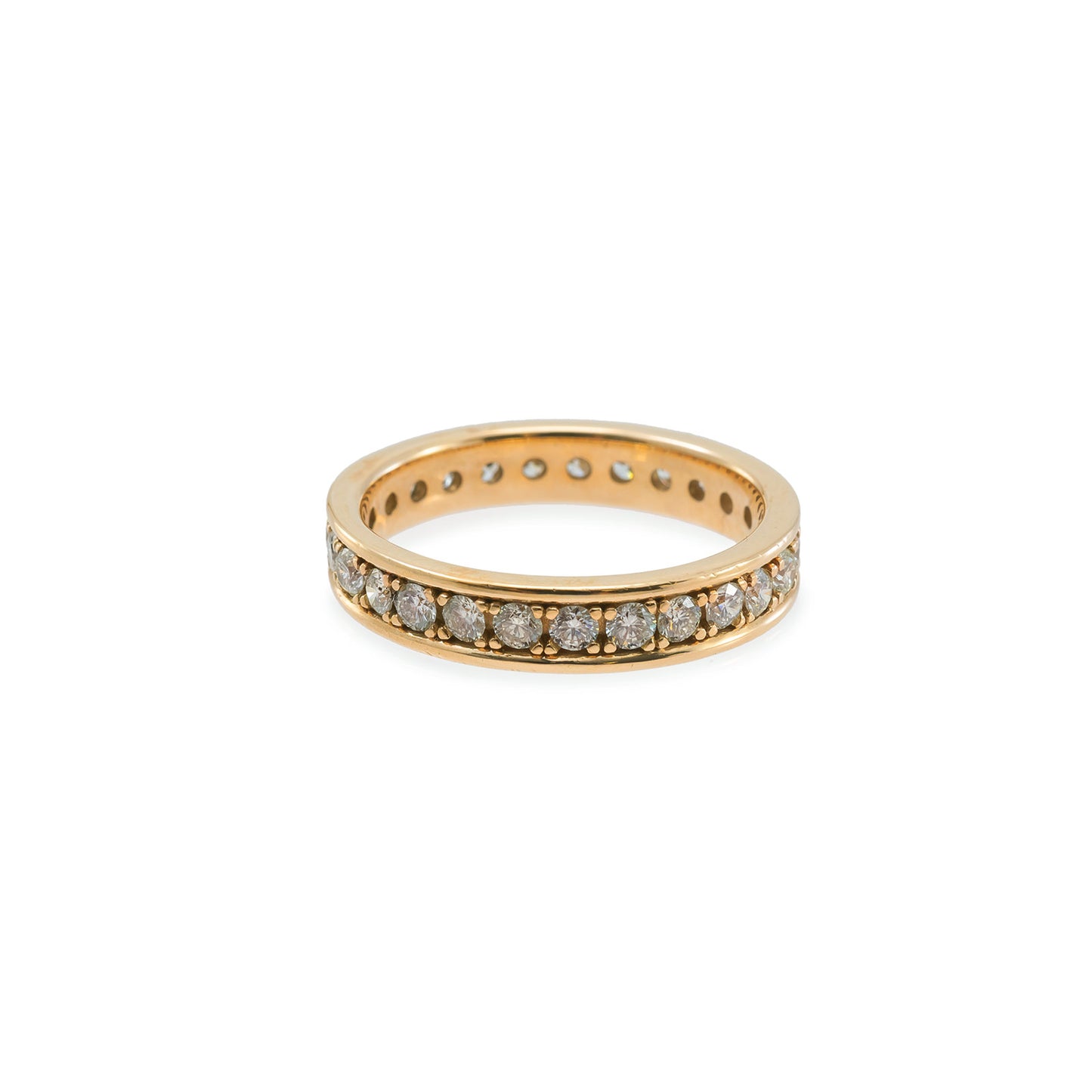 Full memory diamond ring 14K yellow gold women's jewelry wedding ring gold ring diamond ring
