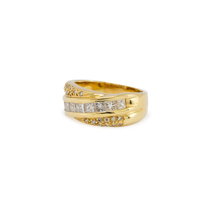 Diamant Ring Gelbgold 750 18K Set Damenring Diamantschmuck Goldring