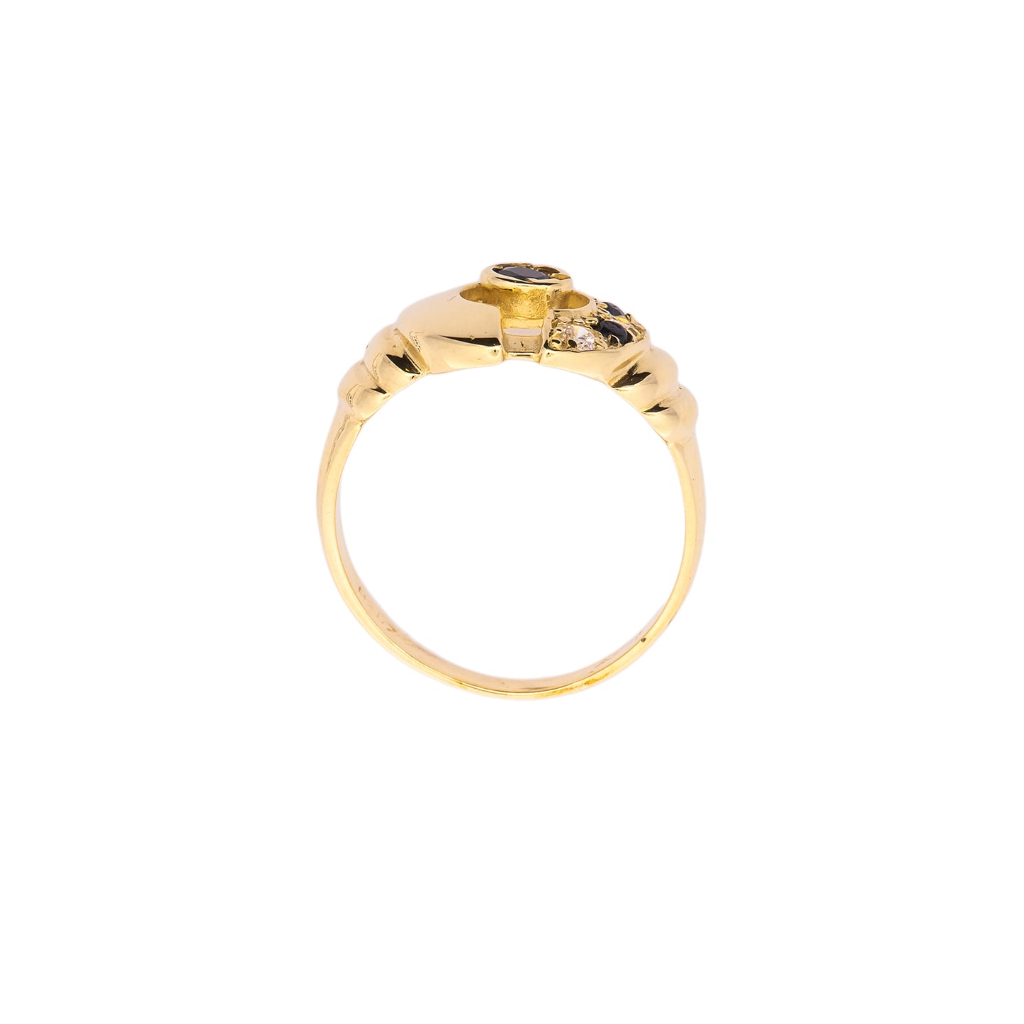 Gemstone ring sapphire zirconia yellow gold 14K women's jewelry gold ring gemstone ring
