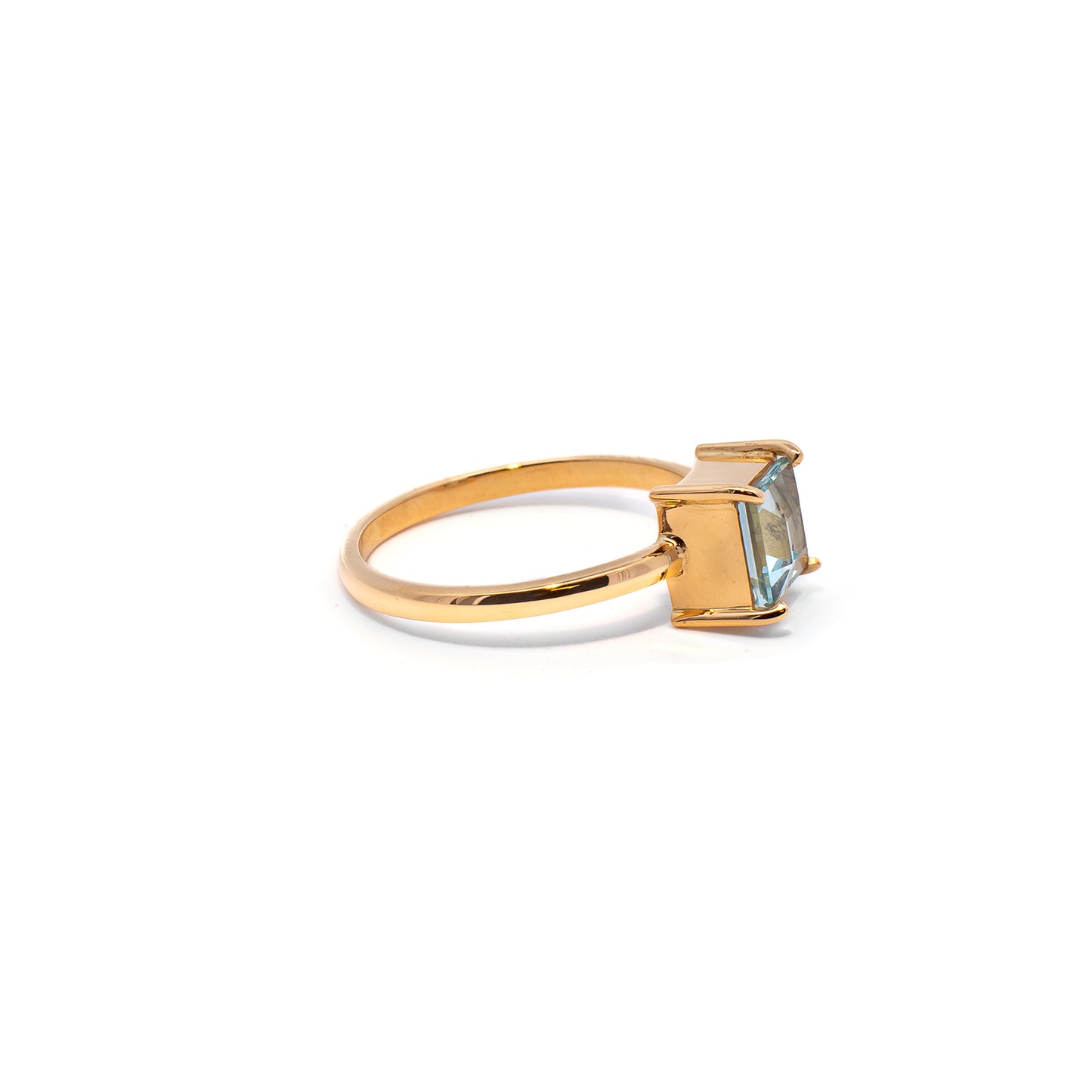 Edelsteinring Aquamarin Gelbgold 18K 750 Damenschmuck Goldring gemstone ring