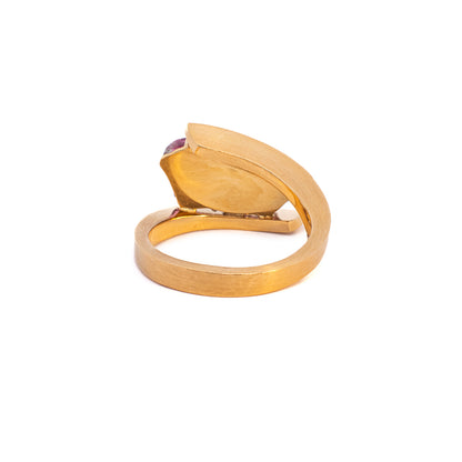 eleganter Edelstein Ring Turmalin Gelbgold 18K Damenschmuck Goldring Damenring