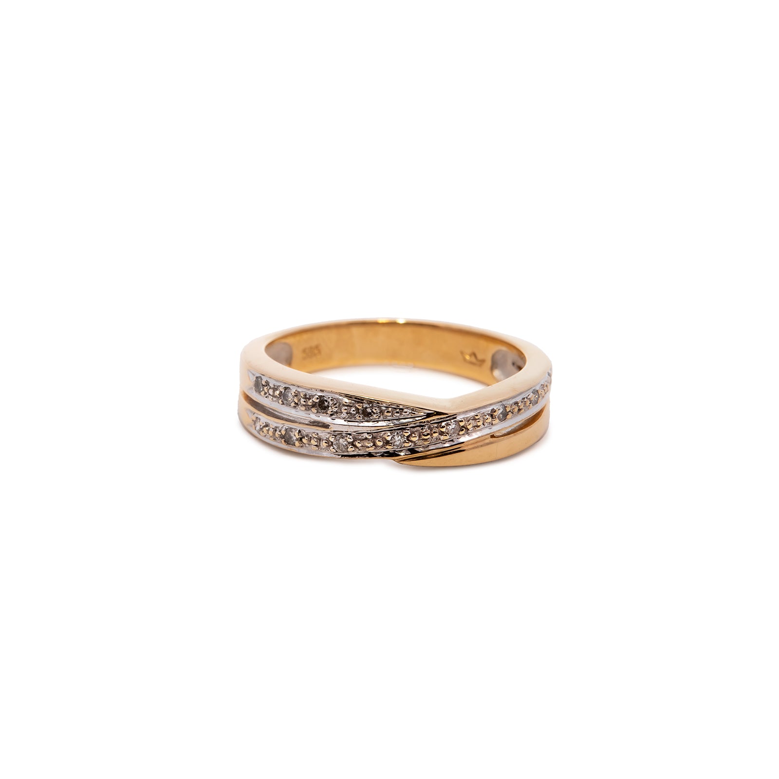 Ring 585 (14ct.) Gelbgold mit Diamantbesatz Goldring Goldschmuck hotsell