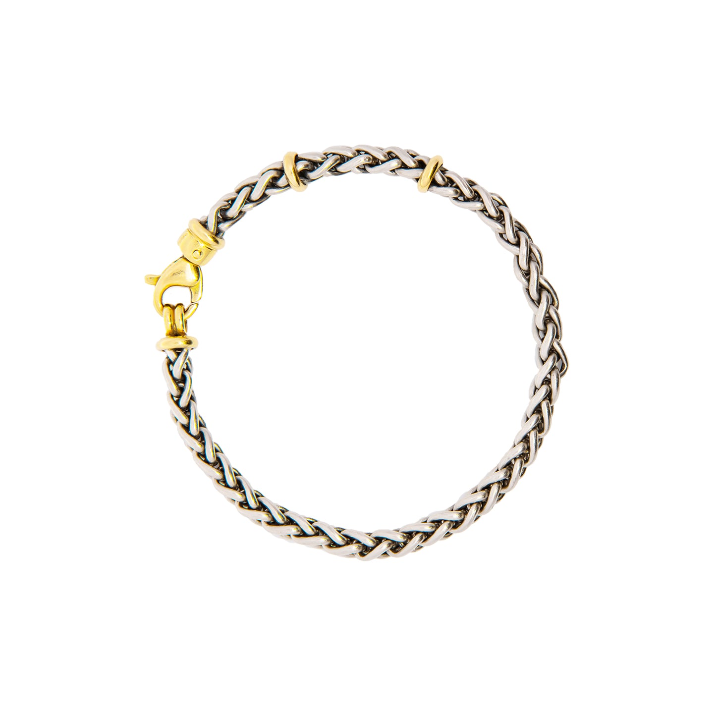 Damen Armband Fuchsschwanz Platin und Gelbgold