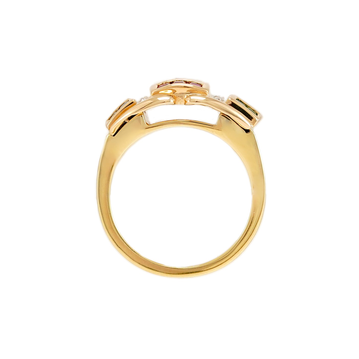 Vintage Edelsteinring Saphir Smaragd Rubin Diamant