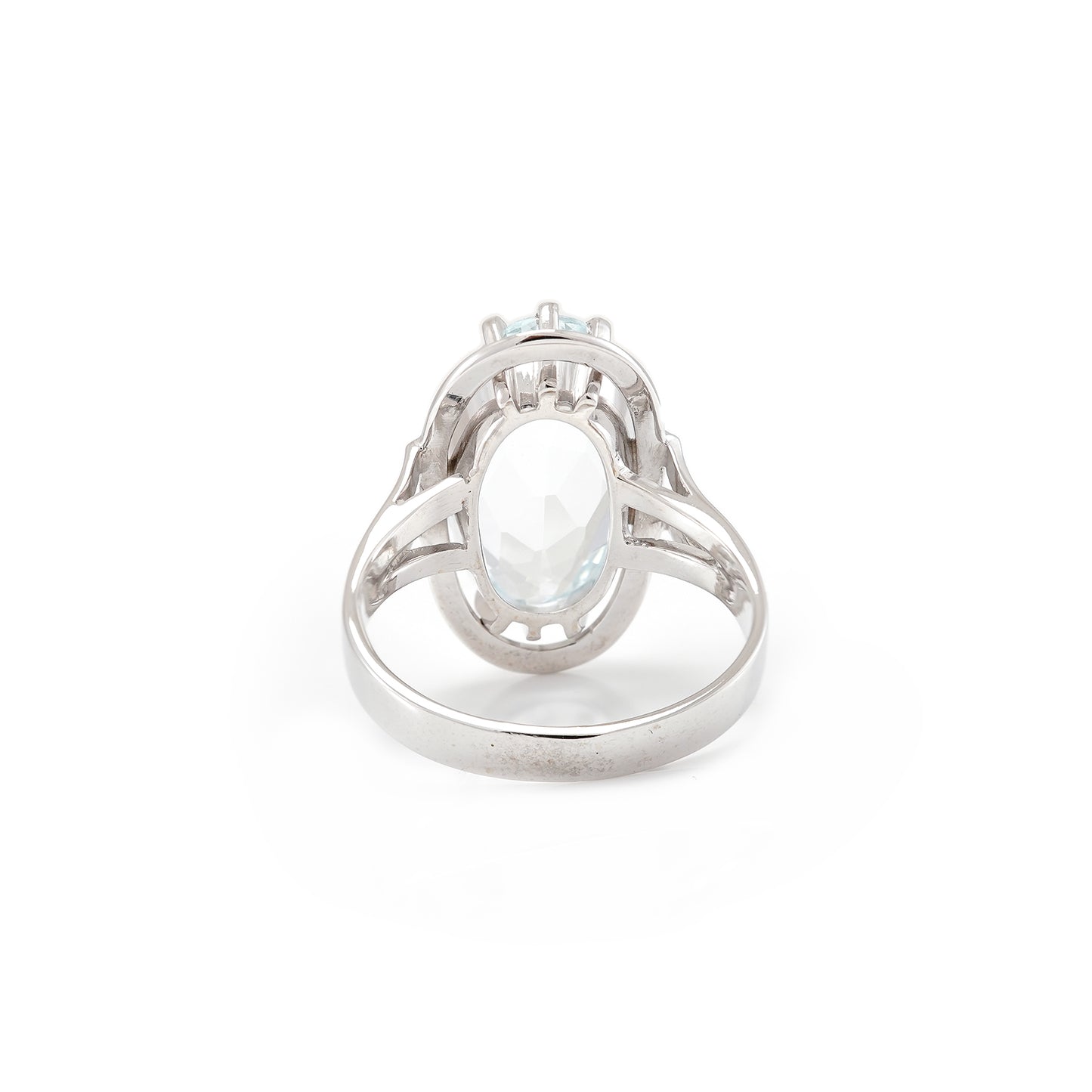 Ring Weißgold Aquamarin 4,2ct 585 14K RW54 Damenschmuck Goldring Weißgoldschmuck