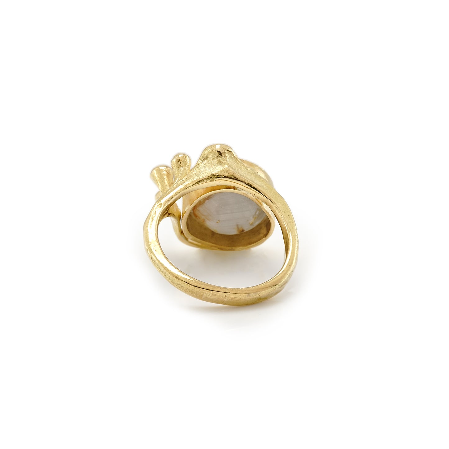 Damenring Gelbgold Mondstein 750 18K RW49 Damenschmuck Edelsteinschmuck Goldring