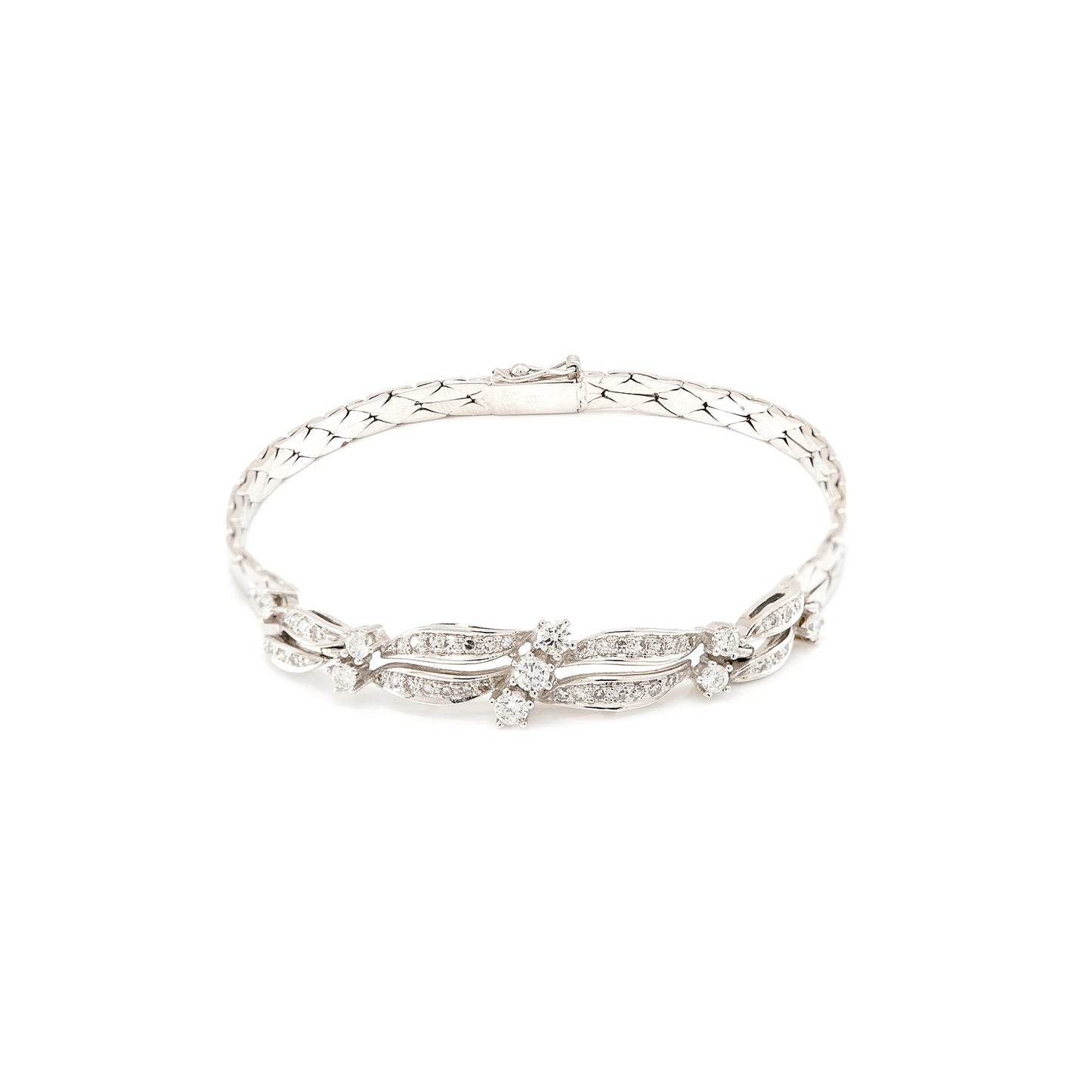 edles Armband Diamant Brillant Weißgold 750 Gold 18K 18cm Damenschmuck Armkette