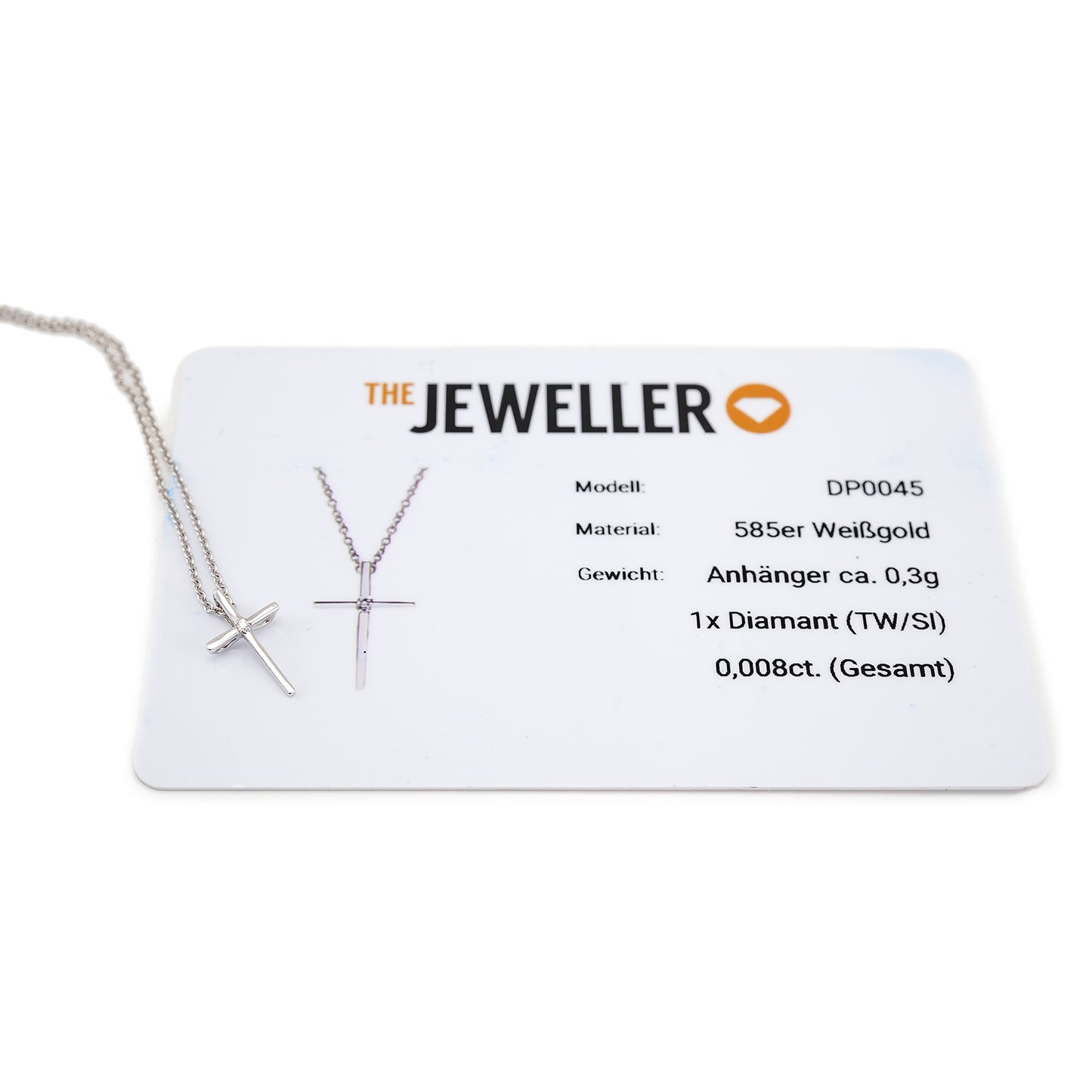 Women's necklace pendant cross diamond white gold 14K gold necklace pendant necklace