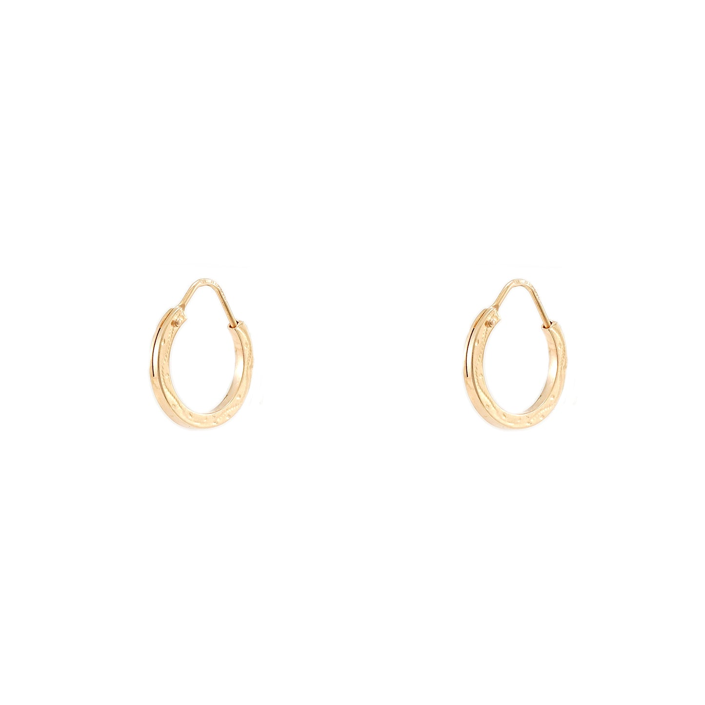 Creolen verziert Gelbgold 18K 750 11mm Goldohrringe Ohrschmuck hoop earrings