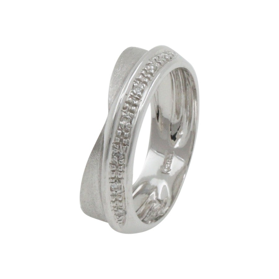 Diamantring Bandring Damenring 18K Weißgold 750 Ring mit Diamanten Hochzeitsringe