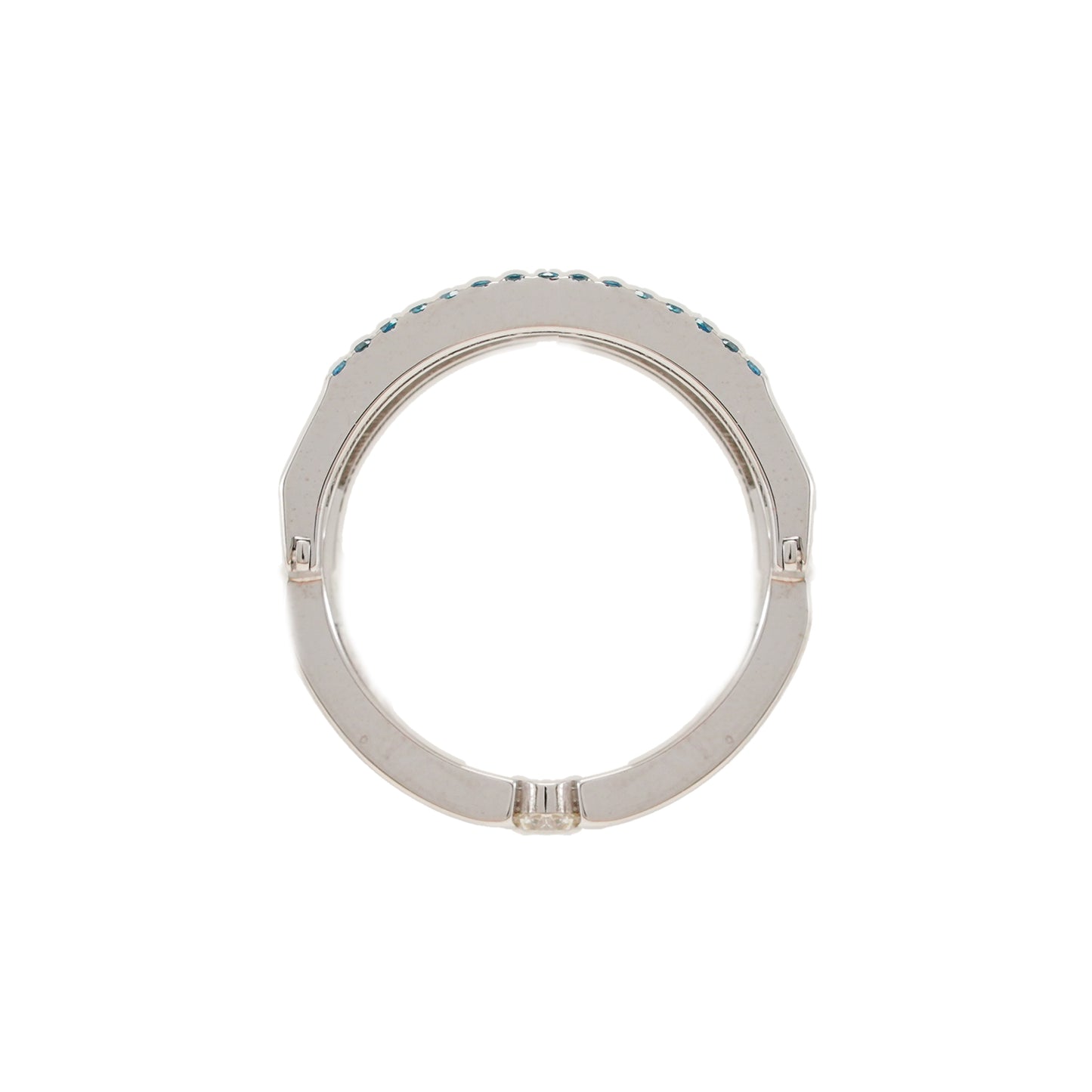 Variants combination ring movable diamonds white blue white gold 14K women's jewelry