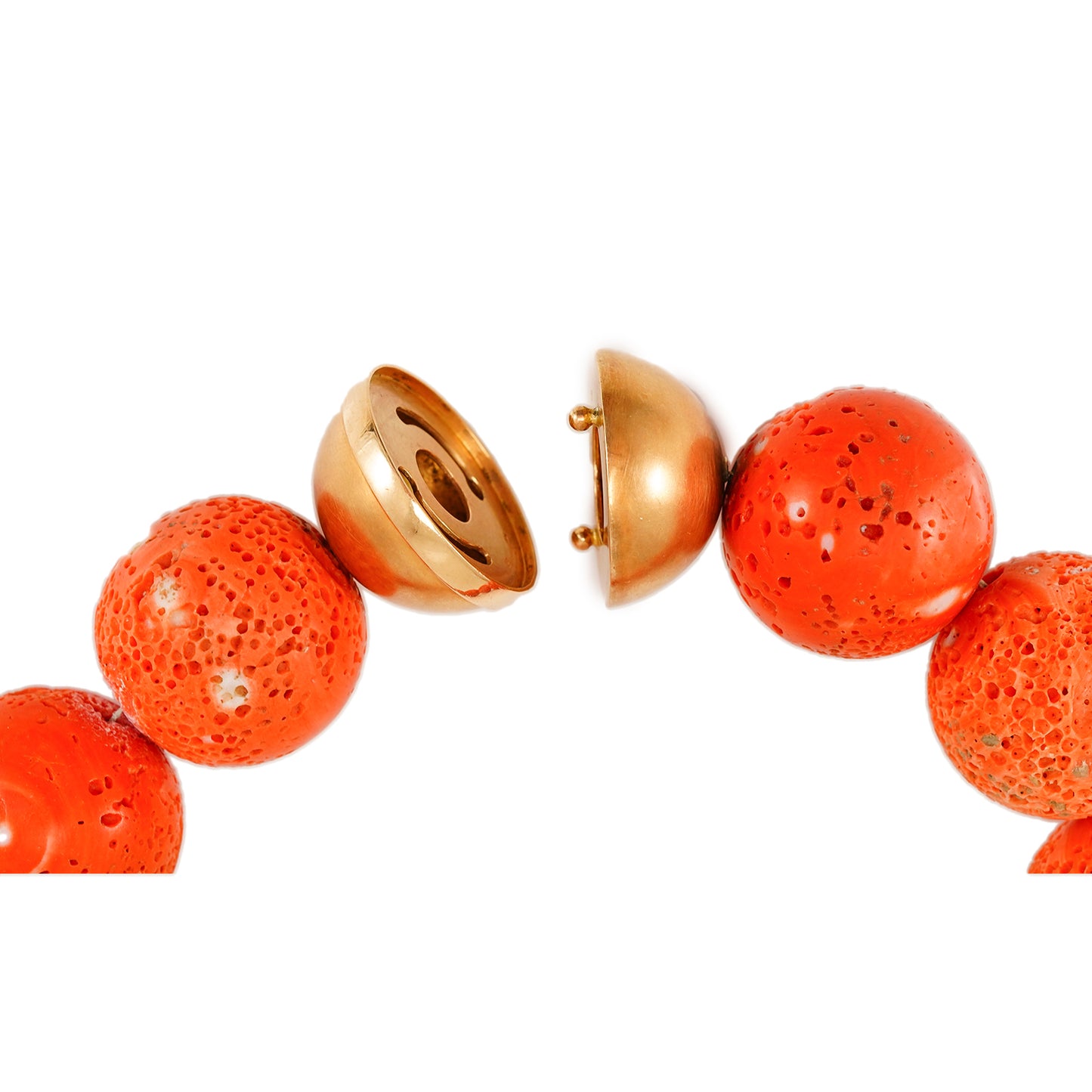 Korallenkette Collier Schaumkoralle Gelbgold 14K Damenschmuck Schmuckschliesse