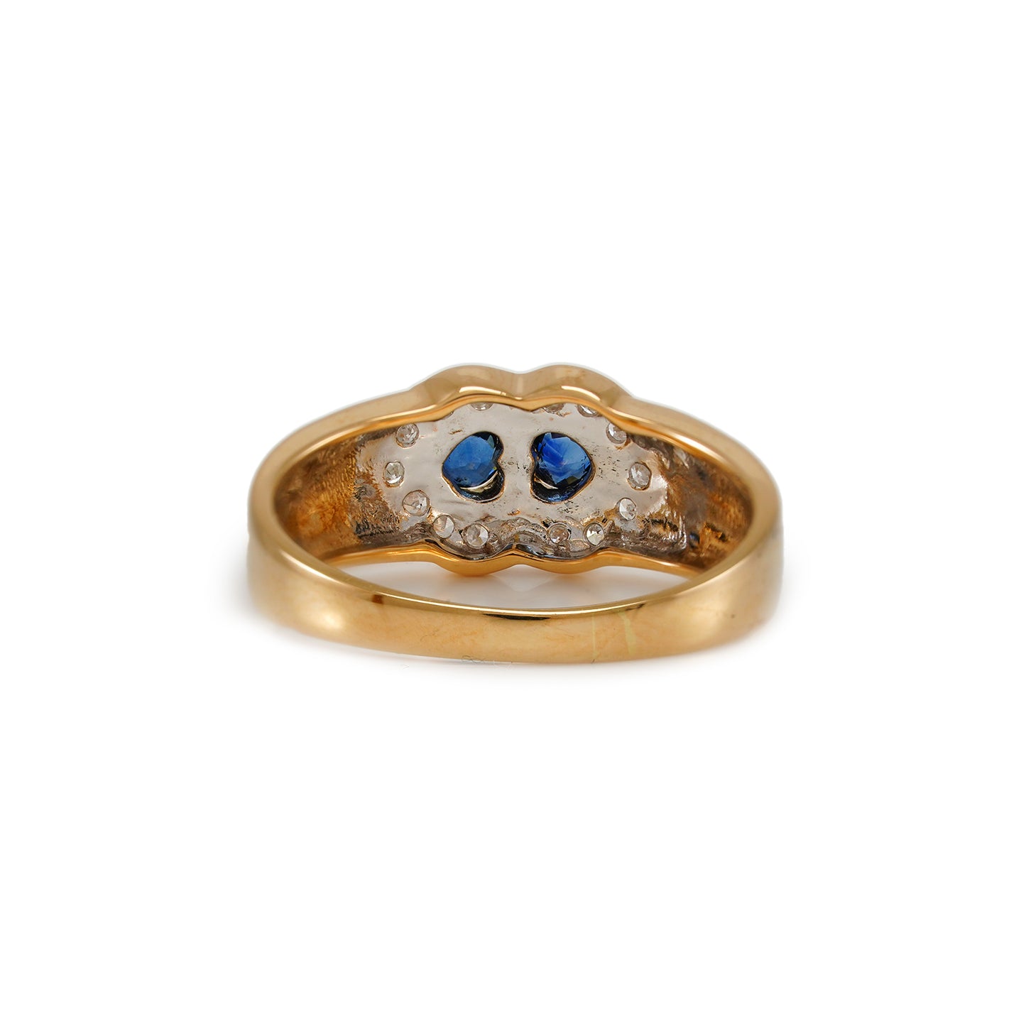 Vintage Edelstein Ring Spinell Diamant Herz Gelbgold 14K Damenschmuck Damenring