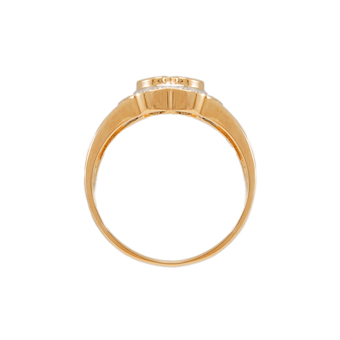 Vintage Edelstein Ring Spinell Diamant Herz Gelbgold 14K Damenschmuck Damenring