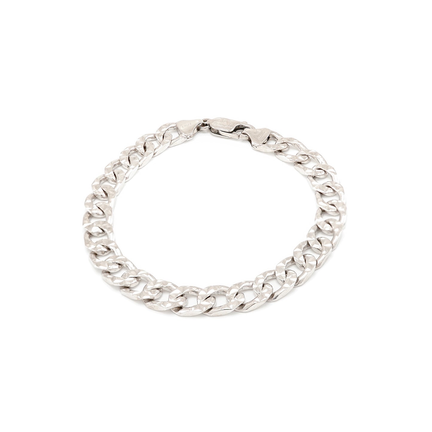 massives Panzer Armband Weißgold 750 18K 22cm Diamantiert Goldarmschmuck Armkette