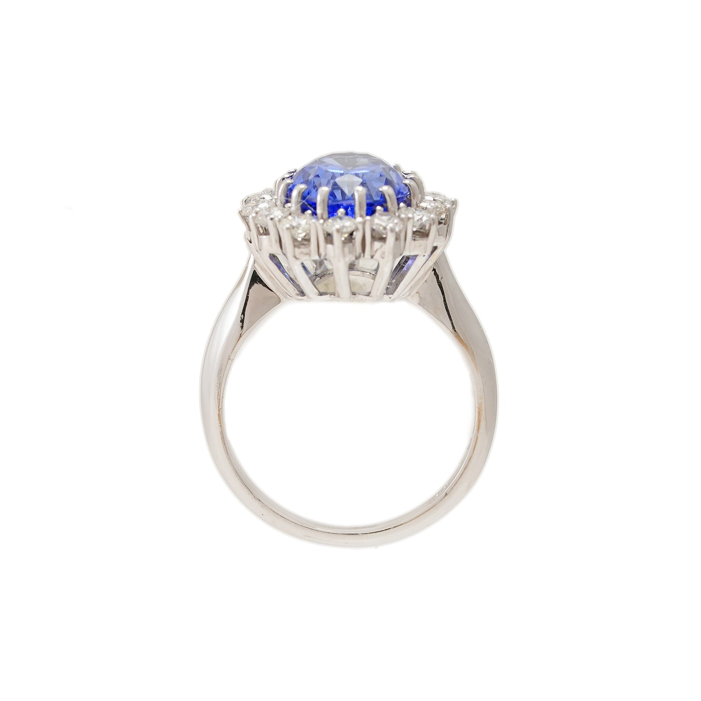 Vintage Cocktailring mit Tansanit Diamanten aus Weißgold