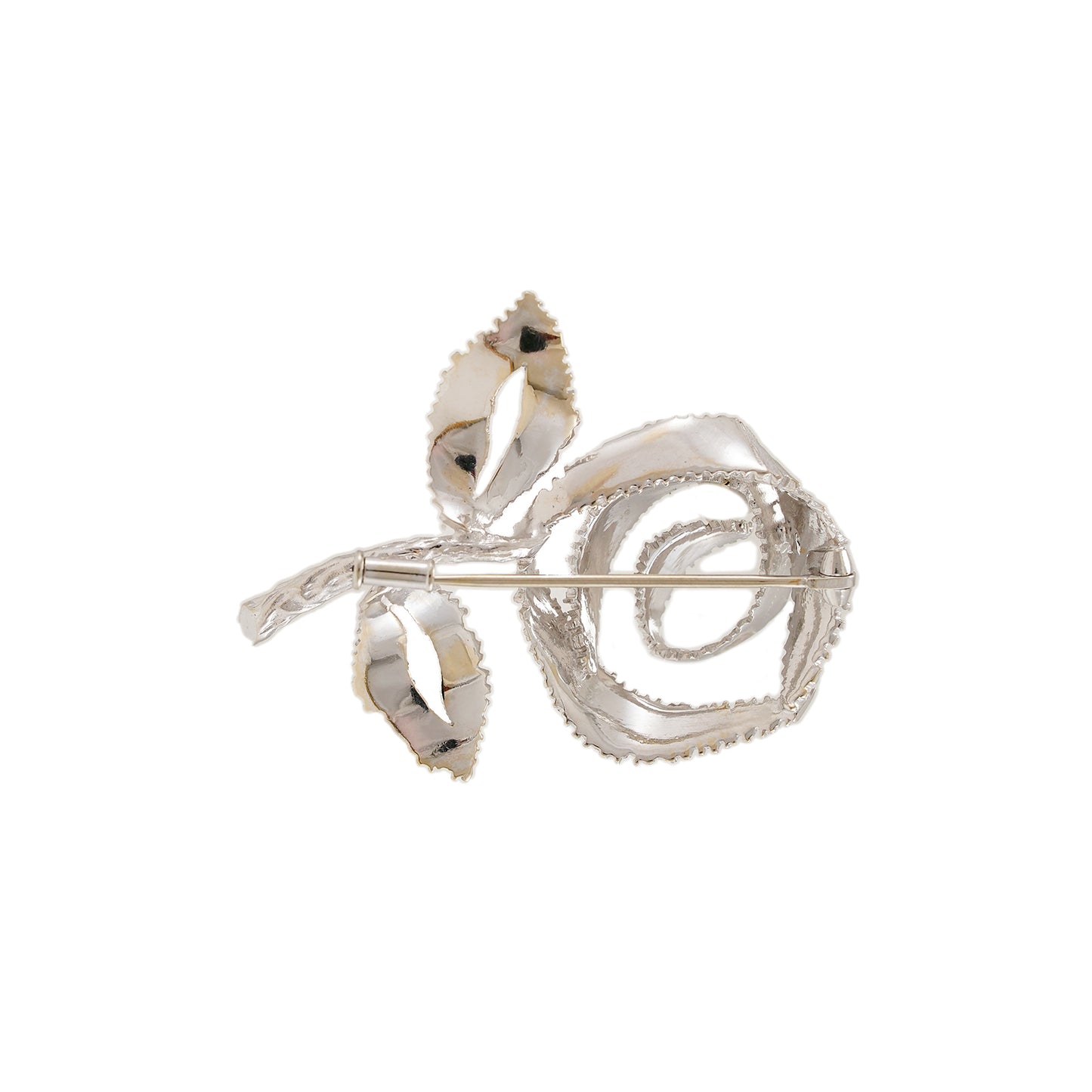 Brosche 750 Weißgold mit Diamant Rose