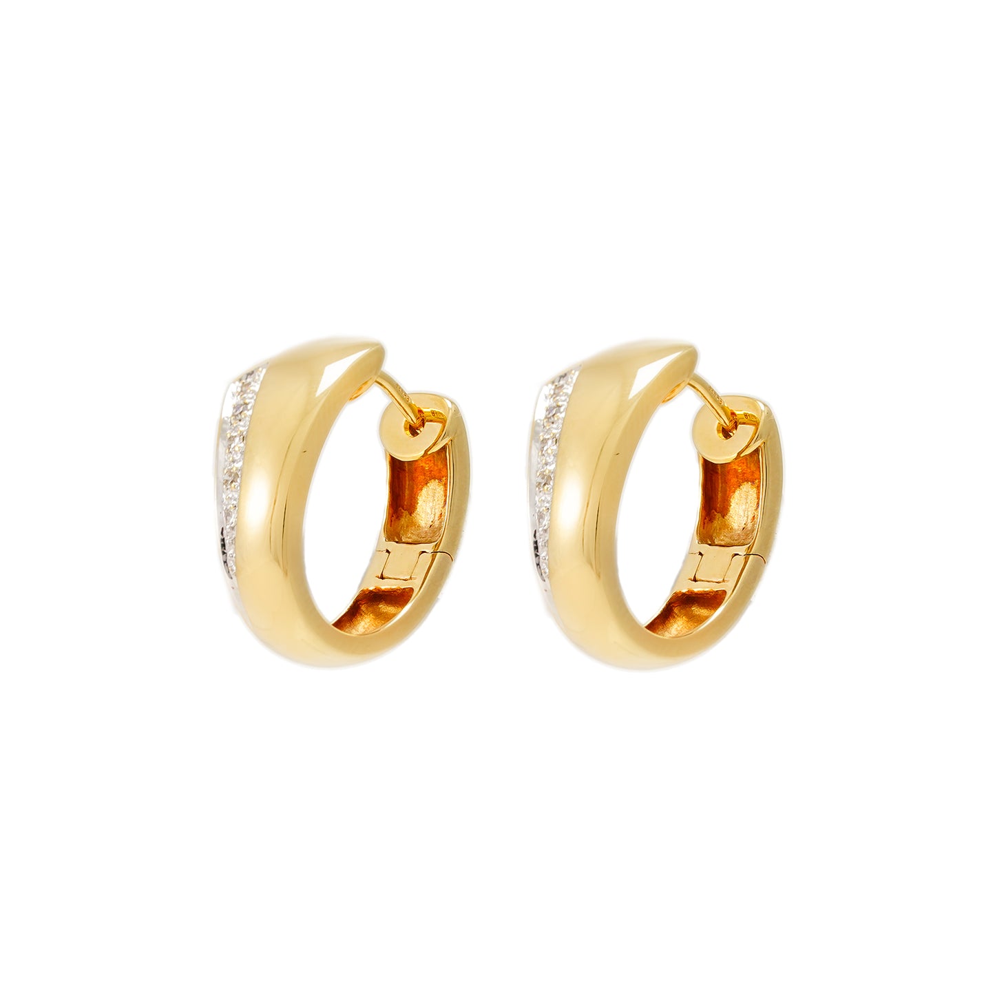Goldcreolen 585 Gold 14K mit Diamanten
