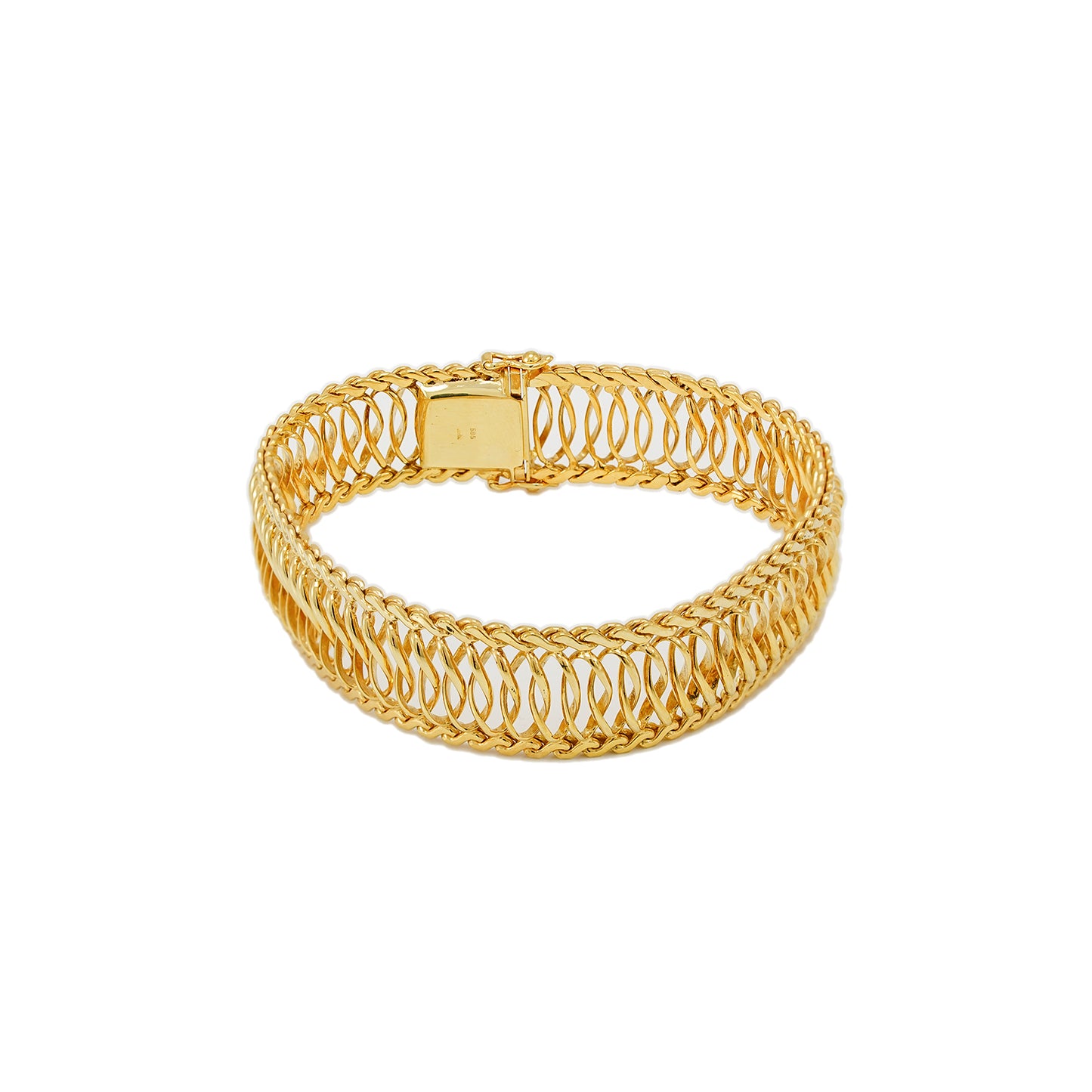 geflochtenes Vintage Armband Gelbgold 14K