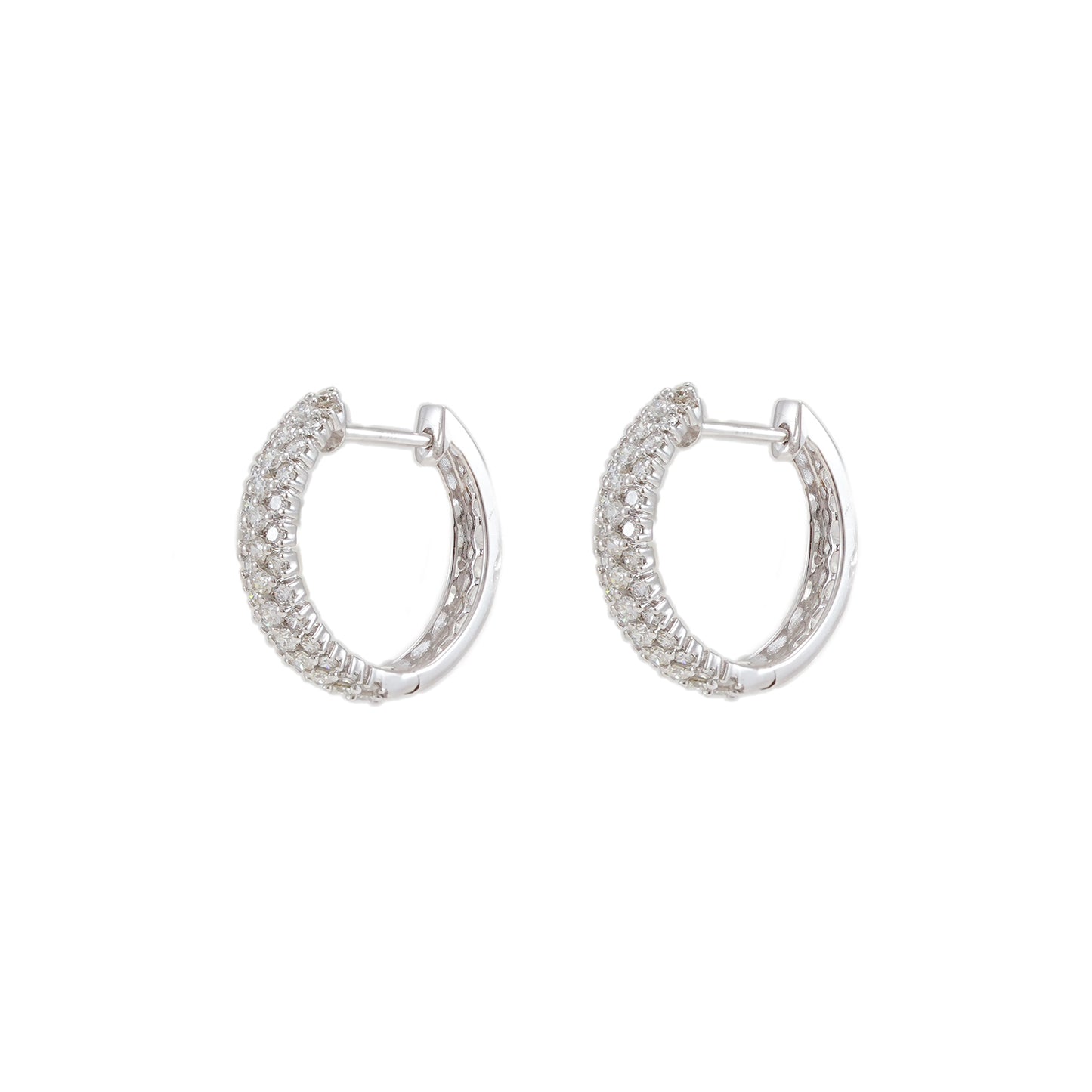 Creolen mit Diamanten aus Weissgold