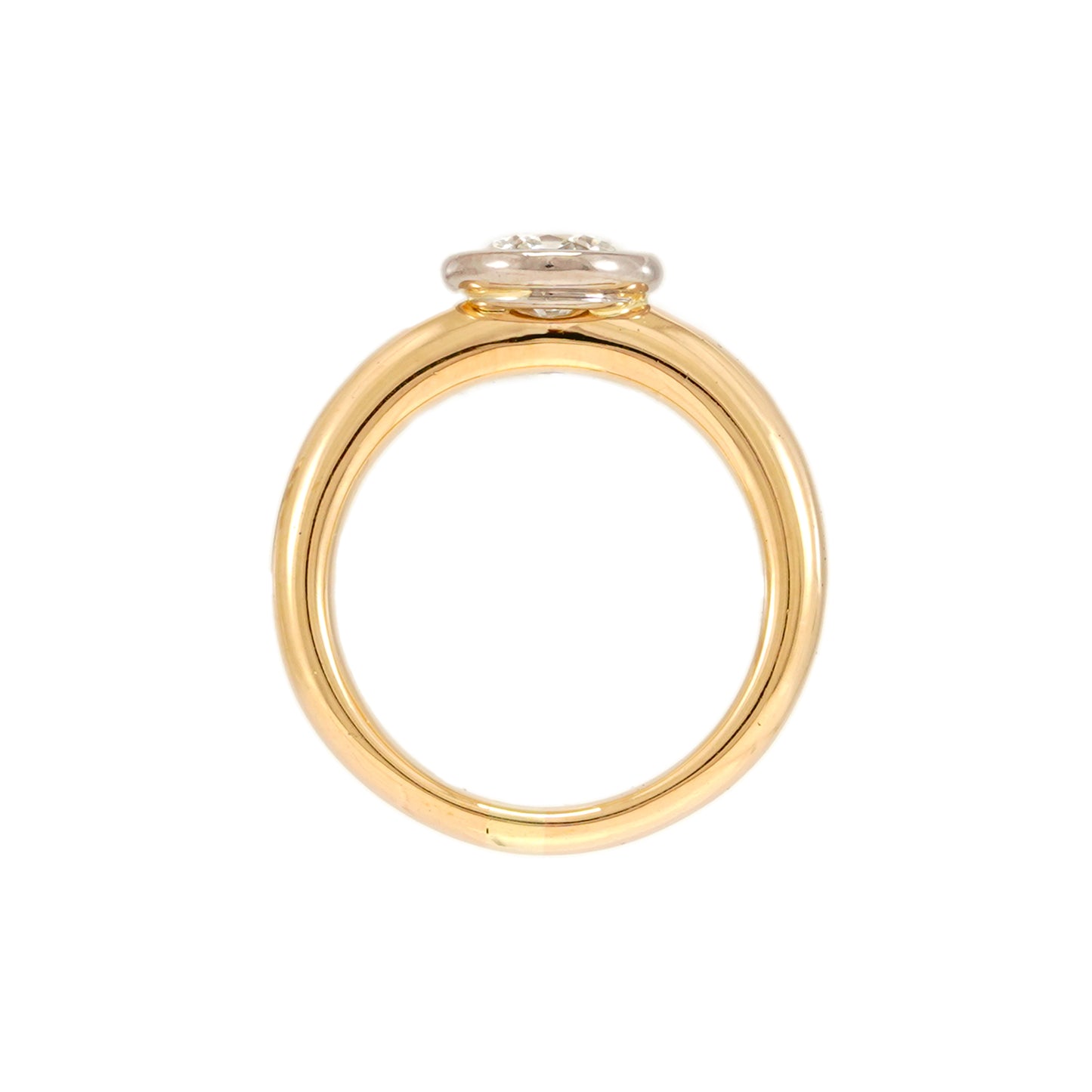 Verlobungsring Bicolor Solitär Brilantring 1,05ct H/VS1 18K Gold