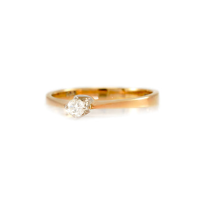 Verlobungsring Goldring Diamant Gelbgold 14K Damenschmuck engagement ring