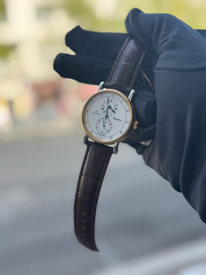 Chronoswiss Regulateur CH1222 Bicolor – Automatik – neues Original Kroko – Glasboden