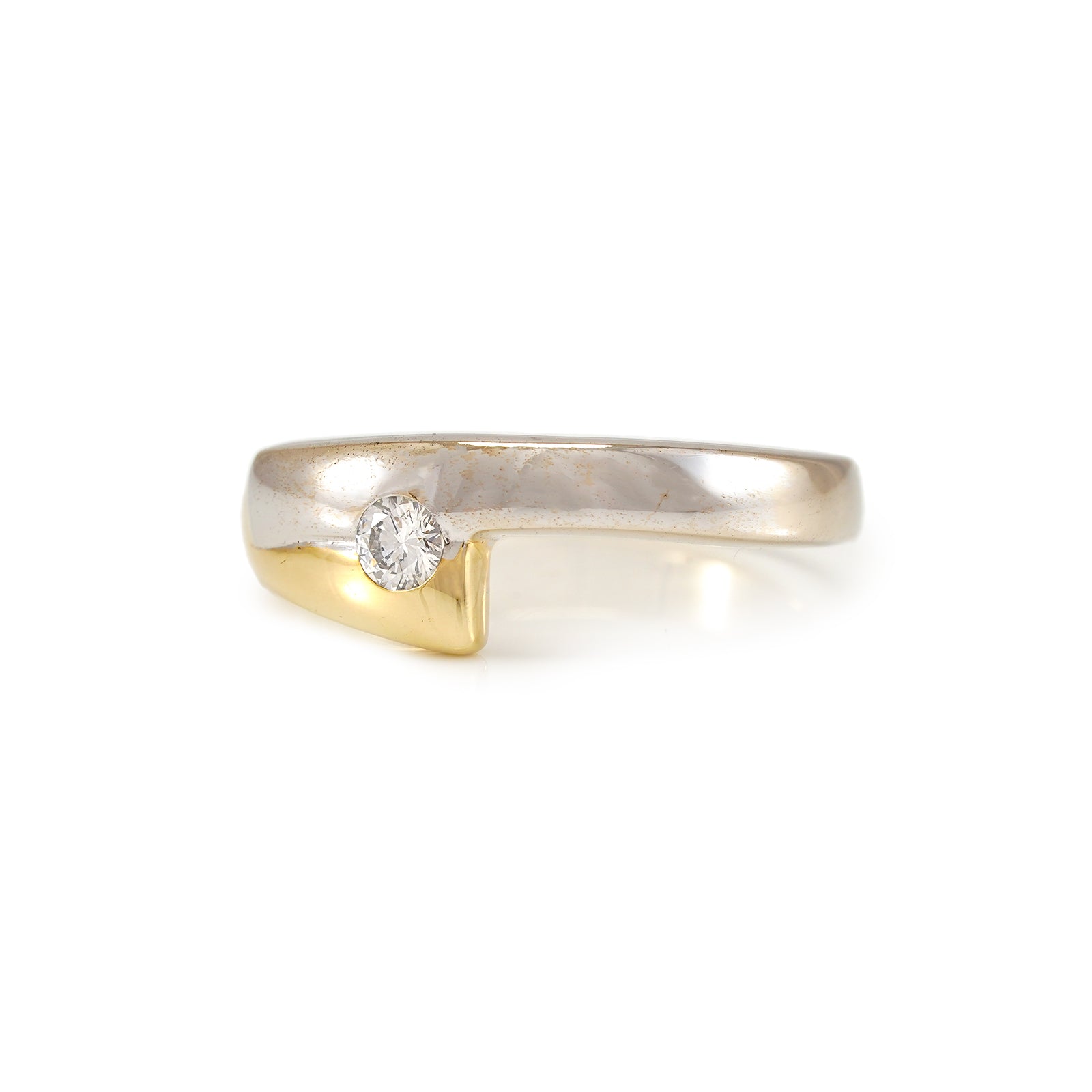 Bicolor Diamant Ring Weißgold Gelbgold 14K Damenschmuck Goldring Damenring