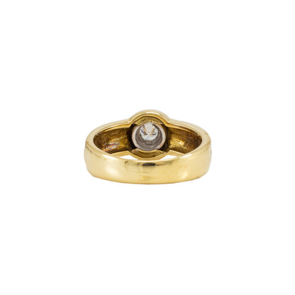 Damenring aus 18K Gelbgold mit Diamant, perfekter Verlobungsring