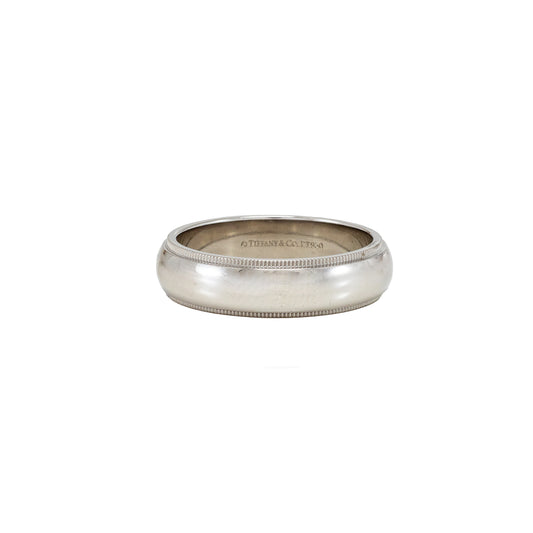 Band ring Tiffany &amp; Co. Milgrain platinum 950 men's ring women's ring wedding ring wedding ring