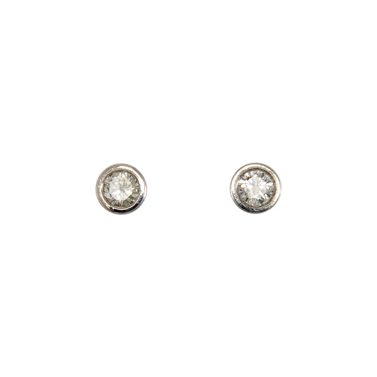 Diamond earrings white gold 14K 585 stud earrings women's jewelry gold earrings 