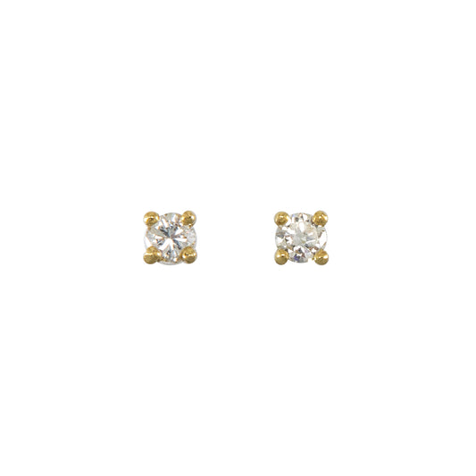Diamond stud earrings yellow gold 585 14K gold earrings women's jewelry diamond earrings 