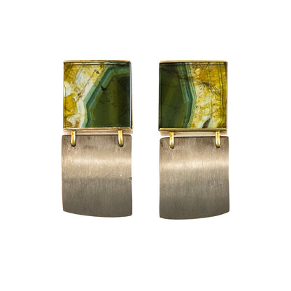 Gemstone studs quartz stud earrings yellow gold 14K palladium 500 women's jewelry gold earrings 