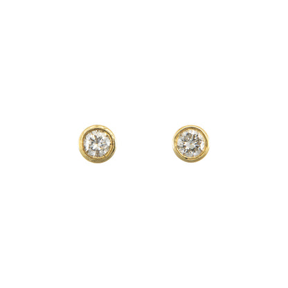 Diamond stud earrings yellow gold 585 14K gold earrings women's jewelry diamond earrings 