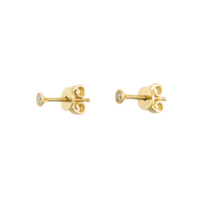 Diamond stud earrings yellow gold 585 14K gold earrings women's jewelry diamond earrings 