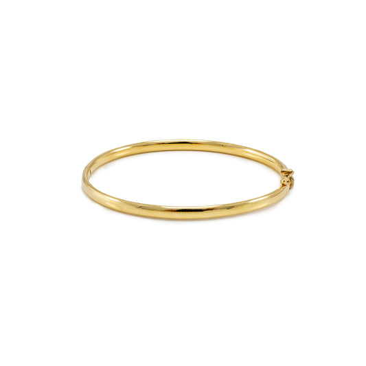 Bangle yellow gold 585 14K 18cm women's jewelry hinged bangle gold band 