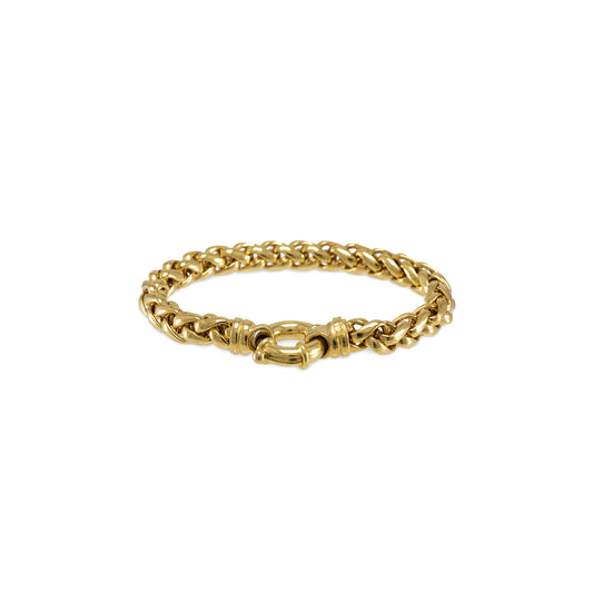 Vintage bracelet braid jewelry clasp yellow gold 14K set women's jewelry gold bracelet