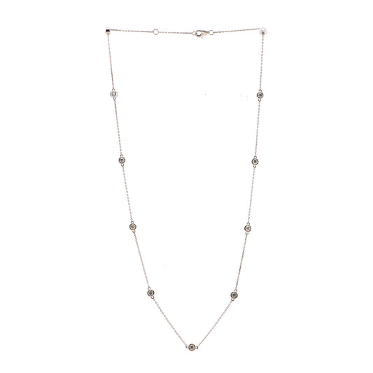Diamond necklace brilliant chain white gold 750 18K women's jewelry gold chain necklace 