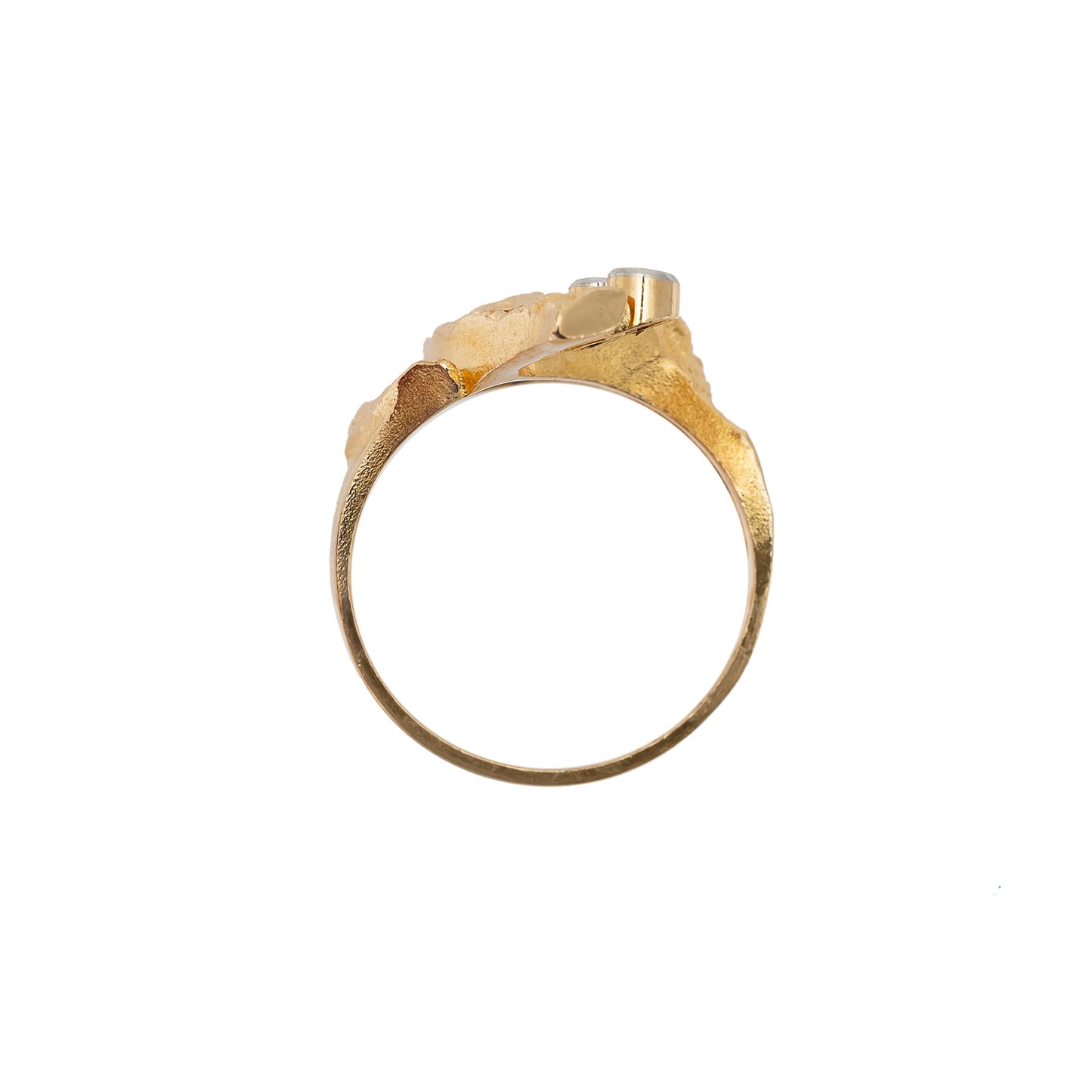 Lapponia Ring Vintage 1978 Diamond Twig Yellow Gold 750 Women's Ring Brand Jewelry