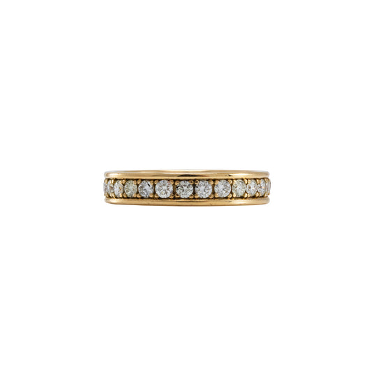 Full memory diamond ring 14K yellow gold women's jewelry wedding ring gold ring diamond ring