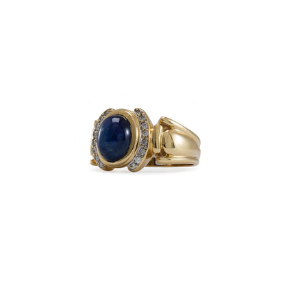 Gemstone ring sapphire diamond yellow gold 14K women's jewelry gold ring gemstone ring