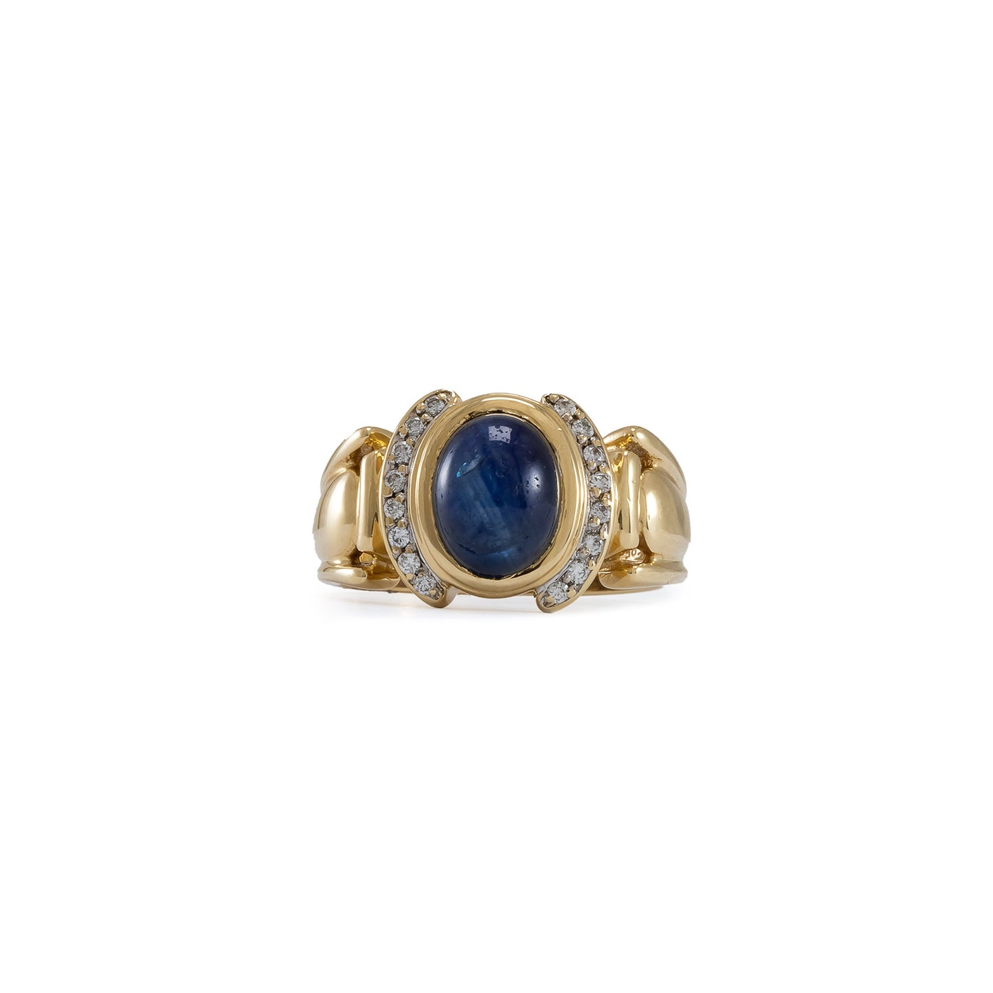 Gemstone ring sapphire diamond yellow gold 14K women's jewelry gold ring gemstone ring
