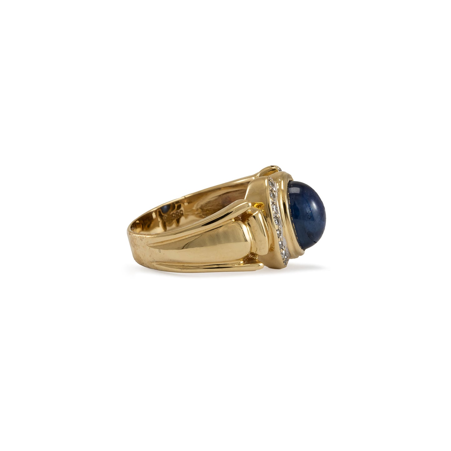 Gemstone ring sapphire diamond yellow gold 14K women's jewelry gold ring gemstone ring