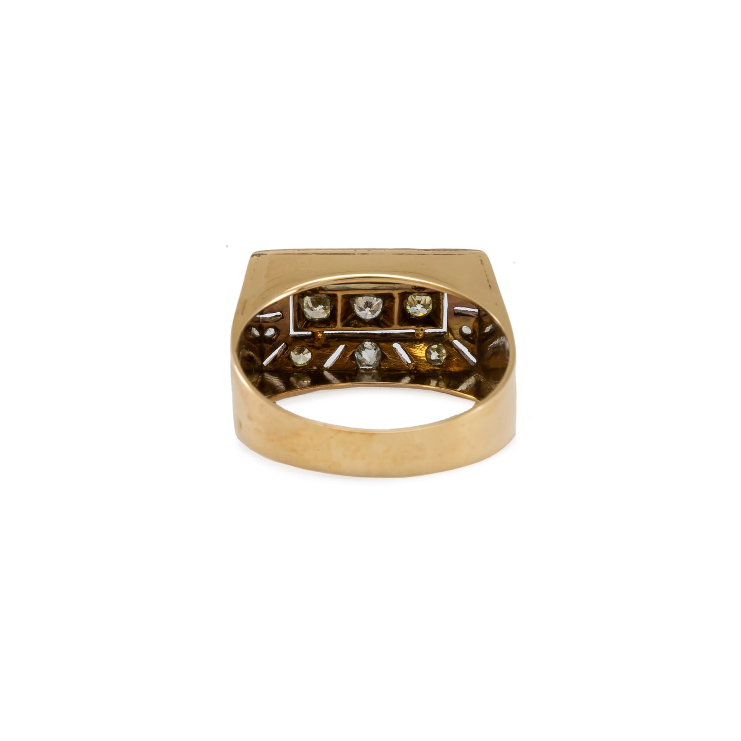 Vintage Diamond Ring Yellow Gold 14K Blackened Men's Jewelry Women's Jewelry