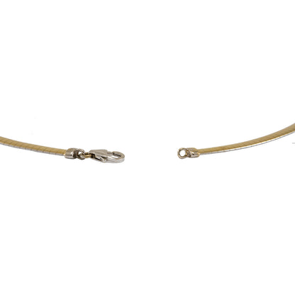 Bicolor necklace yellow gold white gold circlet on both sides 14K women's jewelry gold chain 