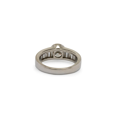 eleganter Platin Ring Verlobungsring Brillant Baguett Platin 950 Platinschmuck Damenring