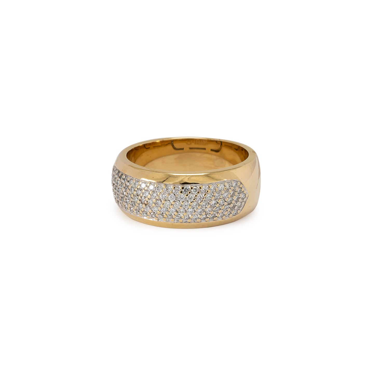 Diamant Pave Bandring 585 14K Gelbgold Christ Damenschmuck Diamantring Damenring